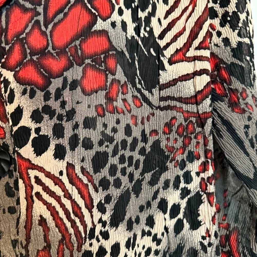 NWOT Rossi Roma Animal Print Long Sleeve‎ Blouse Size XL